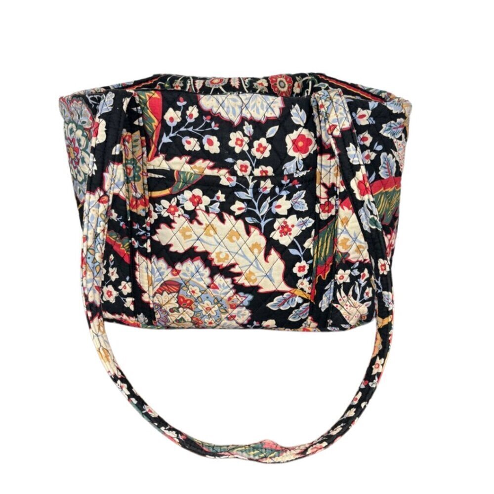 Vera Bradley Black Paisley Print Quilted Tote Bag with Toggle Closure